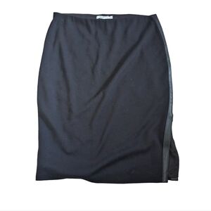 Bailey 44 Stick Puzzle Skirt Black with Leather lined Zipper Size Medium NWT USA